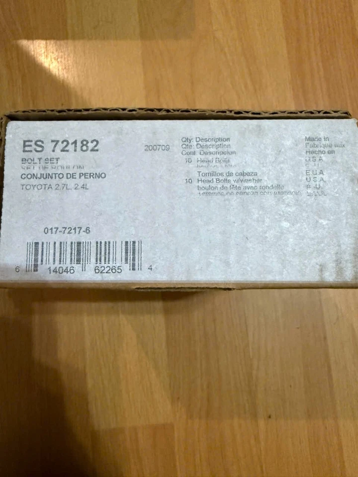 Juego de pernos de culata Fel-Pro ES 72182 para 94-20 Toyota 4Runner T100 Tacoma Foto 2 de 2