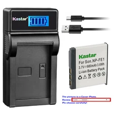 Kastar Battery LCD USB Charger for Sony NP-FE1 Battery & Sony BC-CS3 Charger