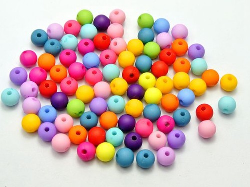 500 Mixed Color Acrylic Round Beads 6mm Imitation Wooden beads - Picture 4 of 7