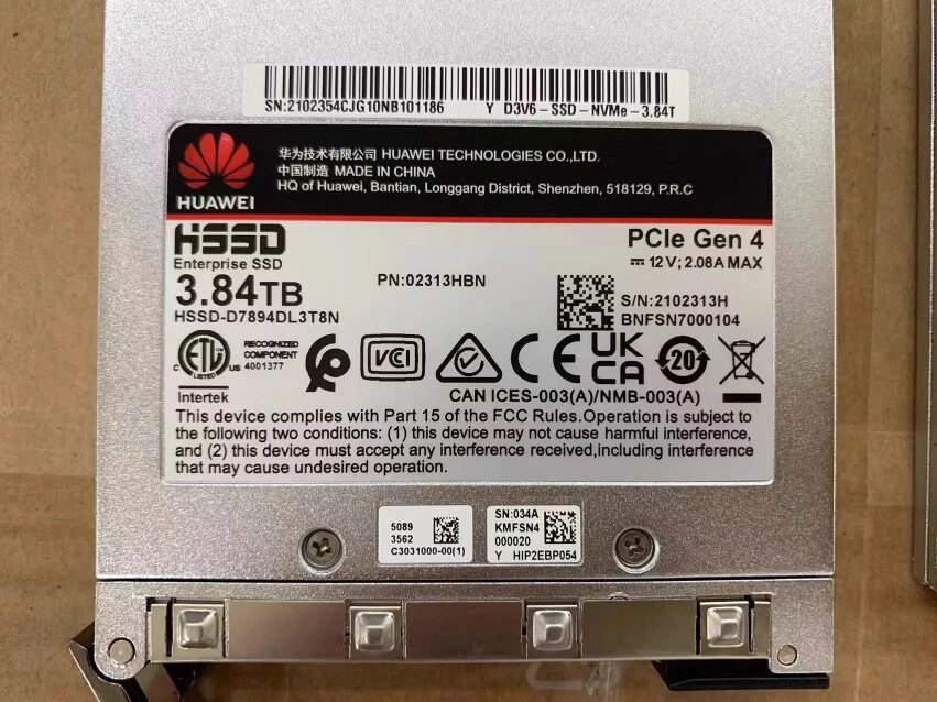 New Huawei Storage 3.84T nvme 02354CJG 02313HBN HSSD D7894DL3T8N