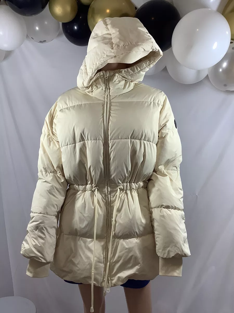 SWEATY BETTY Cream Alto Puffa Down Filled Hooded JACKET Coat Size S