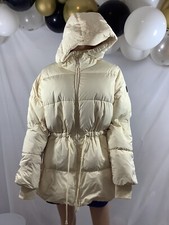 Sweaty Betty Cream “alto Puffa” Down Filled Hooded Jacket Coat Size S