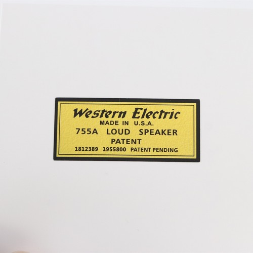 ALTAVOZ WESTERN ELECTRIC 755A logotipo insignia impermeable pegatina calcomanía 51mmX23mm - Imagen 5 de 9