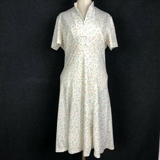 Vintage Sundress Dress 70s 80s Spring Summer Lightweight Pastel Zipper Back CUTE