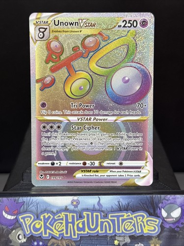 Pokemon Card Unown VSTAR 199/195 Silver Tempest Secret Rare Near Mint