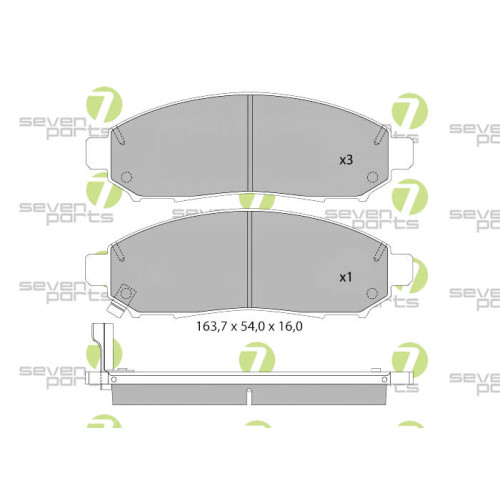 Plaquettes de frein Seven Parts SVP24630 silencieuses Nissan