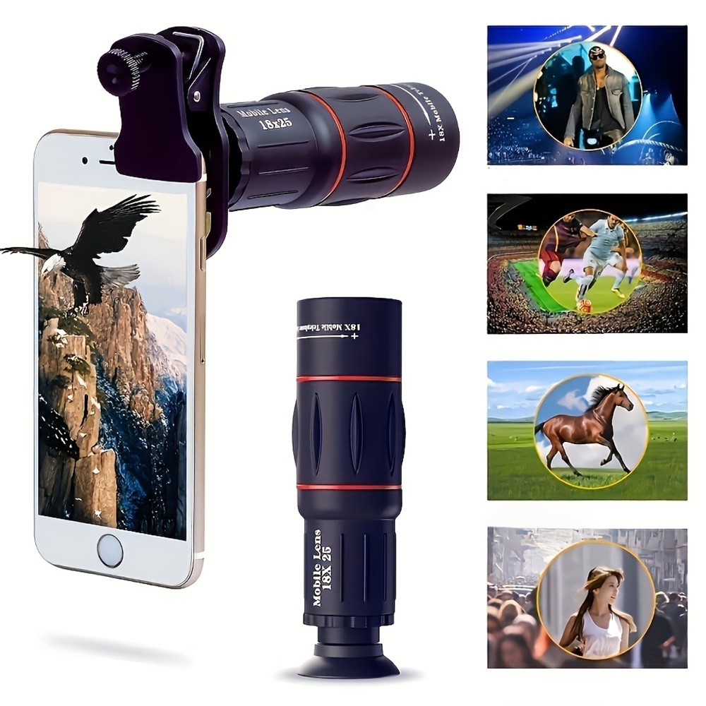 18x25 High Power Monocular Telescope with Smartphone Adapter
