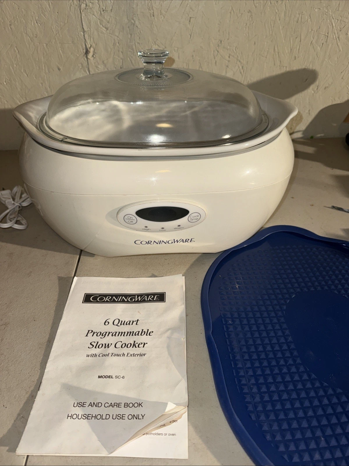 Corning Ware SC-6 Electric 6 Quart Digital Crock Pot Slow Cooker w/Lid