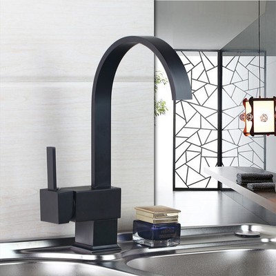 Swivel Spout Kitchen Sink Faucet ORB Single Handle&Hole Mixer Deck Mounted Tap