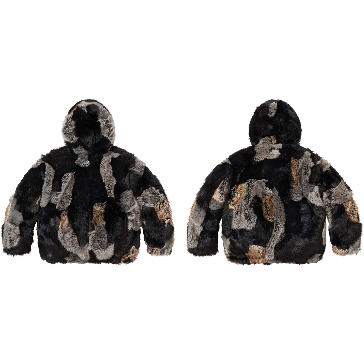 Supreme Patchwork WINDSTOPPER Hooded Faux Fur Jacket FW25 | eBay