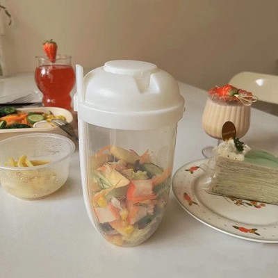 Breakfast Salad Cups Oatmeal Cereal Nut Yogurt Container Set With Fork Sauce Cup