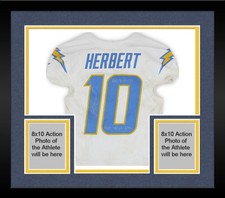Framed Justin Herbert Chargers Signed GU #10 Jersey vs Raiders 9/15/25 w/Inscs