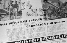 Original Old Vintage Print 1936-54 Wailes Dove Bitumastic Corrosion Products