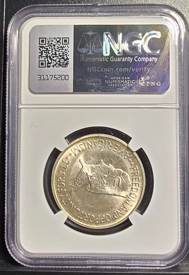 1951-S Washington-Carver Silver Commemorative Half Dollar 50C NGC MS 65 Lustrous - Image 4 of 4