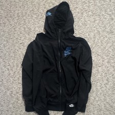 Nike Men's Black Windbreaker Jacket Hooded Full Zip Polyester Size L
