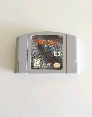 Turok 2: Seeds of Evil (Nintendo 64, 1998) Grey Cart Variant N64 Cart Only