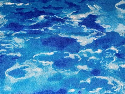 By 1/2 Yd Clouds Sky Blue White Cotton Quilt Fabric by Timeless Treasures C4779