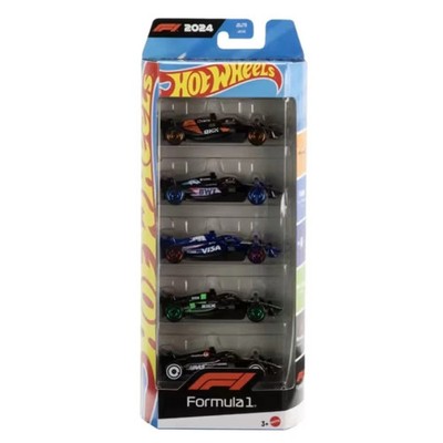 Hot Wheels 5er Pack Formula 1 Race Team Maßstab 1:64 Die-Cast Spielzeug *SEVERER BOXSCHADEN
