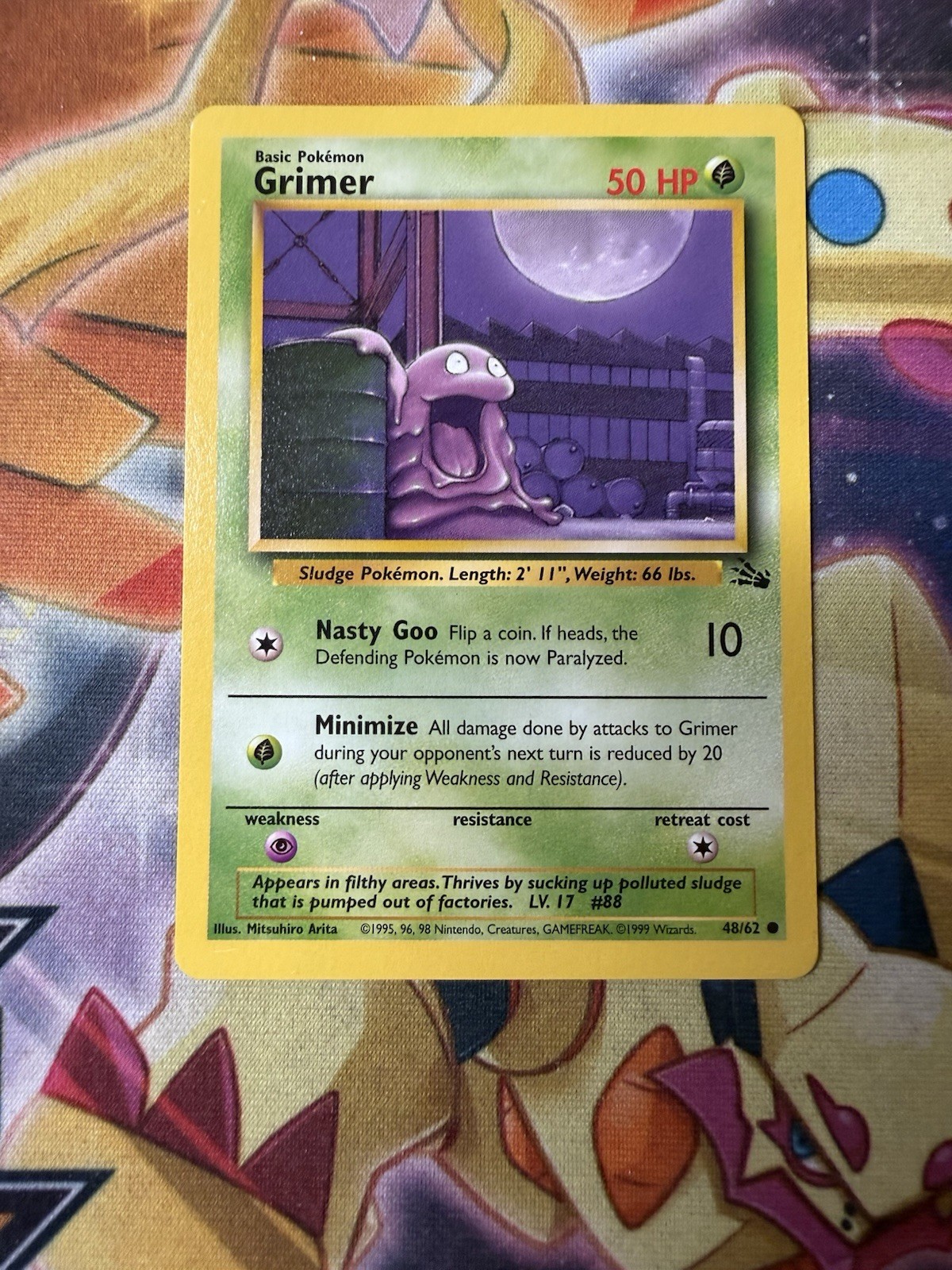 Pokemon 48/62 Grimer Fossil Common NM