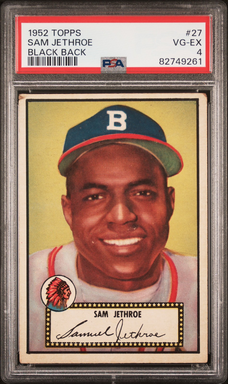 1952 TOPPS BLACK BACK #27 SAM JETHROE PSA 4