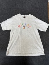 Vintage 1990s Mickey Mouse Disney Rainbow Spell Out Graphic T Shirt Men's Large