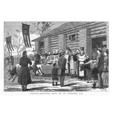 RUSSIA Benedizione Mucche il giorno di San Giorgio - Stampa antica 1880