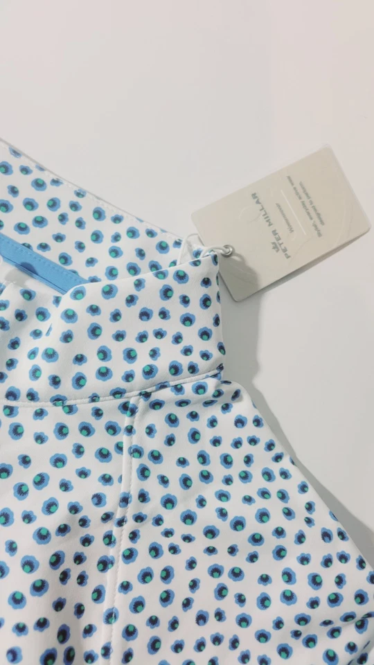 Pullover Peter Millar Performance para mujer cuarto cremallera verde/azul lunares talla S Foto 3 de 4