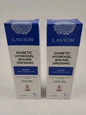 Lot Of 2 Lavior Diabetic Hydrogel Wound Dressing Healing 1 fl. oz 30mL Exp. 2026