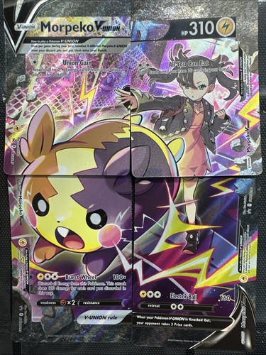 Morpeko V-Union Full Set SWSH287-SWSH290 Black Star Promo (Pokemon) NM