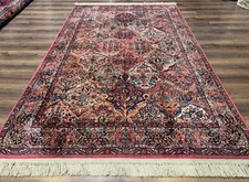 5.9 x 9 Karastan Rug Multicolor Panel Kirman #717, Original 700 Series, Wool