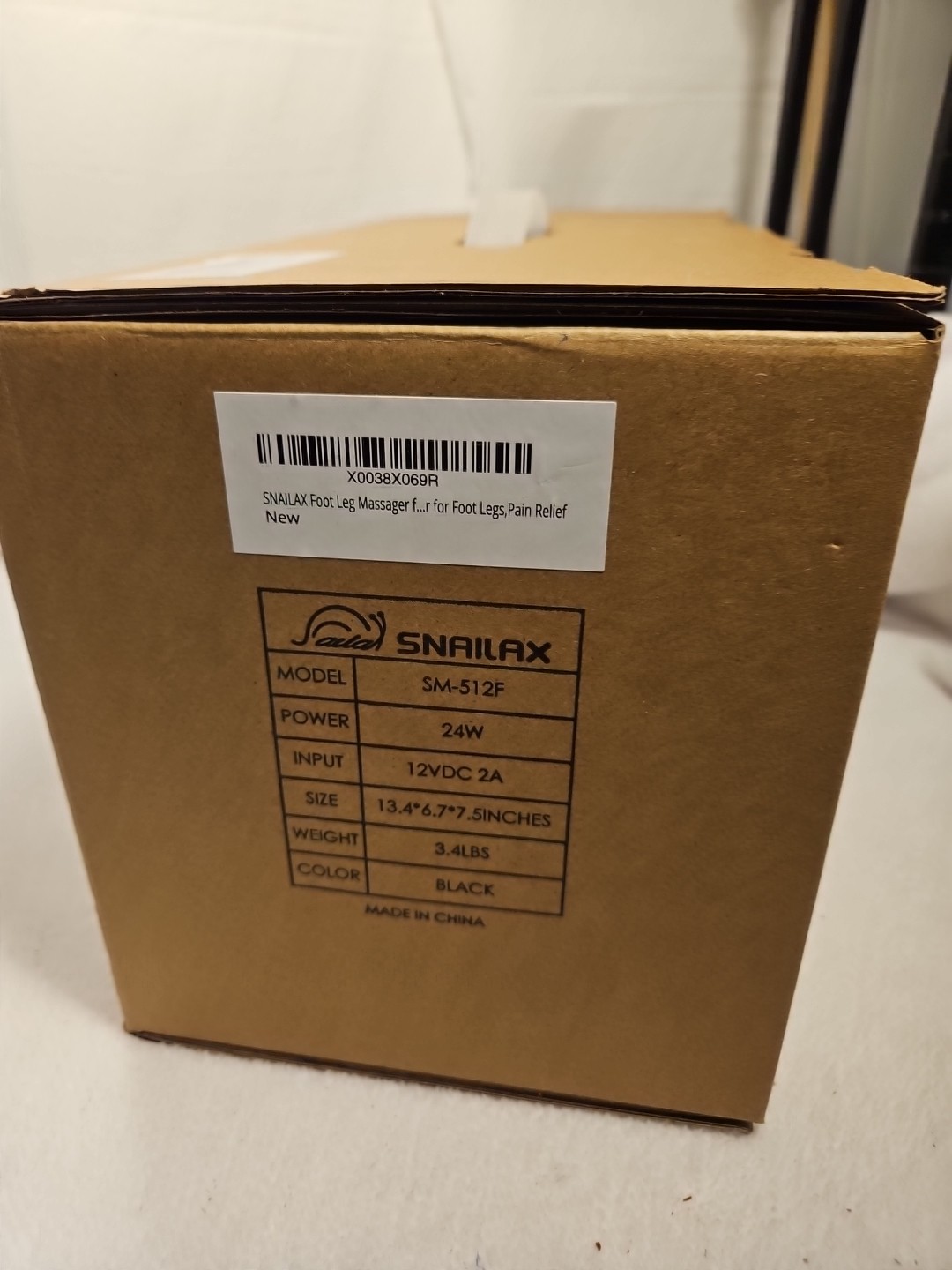 SNAILAX Foot & Leg Massager Model: SM-512F/Power 24W/Sz. 13.4" X 7.5" New