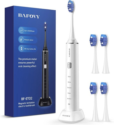 #ad Sonic Electric Toothbrush Rechargeable w Smart Pressure Sensor 50400 VPM White $26.24