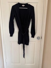 Tory Burch Black Knit Wrap Cardigan Sweater Dress Size M Belted