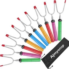 34inch Marshmallows Roasting Sticks 10Pack Smores Stick Skewers for Fire Pit Cam