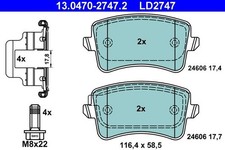Ate 13.0470-2747.2 BREMSBELAGSATZ AUDI T. A4/A5/Q5 1,8-3,2 07- CERAMIC für AUDI
