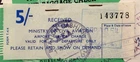 UK 5/- Airport Service Charge Tax Revenue Stamp 1954 Aer Lingus Ticket Northolt