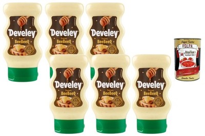 Develey BeeBeeQ Honig Senf Sauce 6x250ml Würzig Süße BBQ Sauce +Polpa