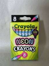 NIB Crayola Neon Crayons, 8 Ct, Non-washable Wax Crayons, Intense Brightness
