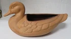 VTG Frankoma Pottery Matte Brown Glazed Mallard Duck Planter 208 A