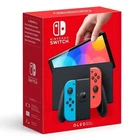 Nintendo Switch OLED 64GB Black Console, Neon Blue/Red