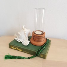 Henry Watson Terracotta Candle Lamp with Glass,Vintage English Tea Light Holder 