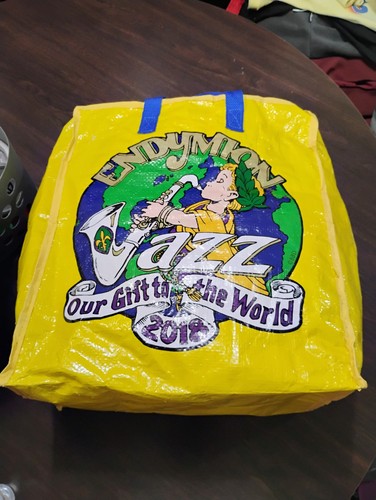 2018 Krewe Of Endymion Vinyl Mardi Gras Bead Bag Throw Bag Mardi Gras 16x13 - Picture 5 of 11