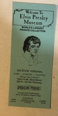 Elvis Presley Museum Vintage Brochure Ephemera Pigeon Forge Tennessee BR11