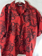 MAKANI Hawaiian Shirt Floral Red Large IN HAWAII Aloha Shirt Free Shipping