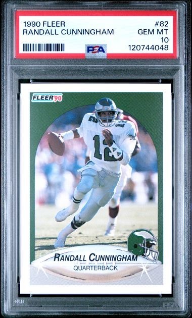 1990 Fleer #82 Randall Cunningham Card PSA 10 Philadelphia Eagles RARE Pop 37