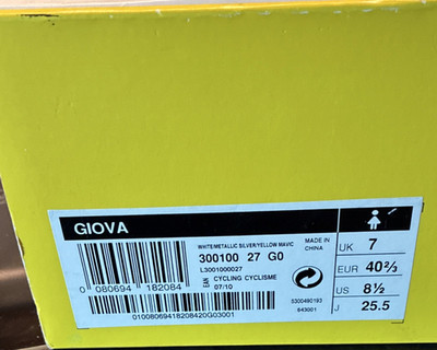 Mavic Giova Damen Fahrradschuhe weiß silber gelb Leder Mesh Größe 40 