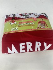 Men's NEW Dr. Seuss The GRINCH Red  White Pajama/Lounge Set Medium