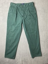 Vtg Polo Ralph Lauren Pants Men 38x34 Green Made In USA Pleated Chino 90s Preppy