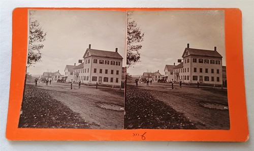 Antique Stereoview Photo Card Hotel Solon Maine A.C.Merrill Vintage
