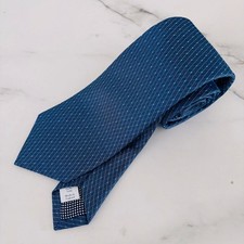Cravatta Eton uomo blu navy stampa geometrica seta